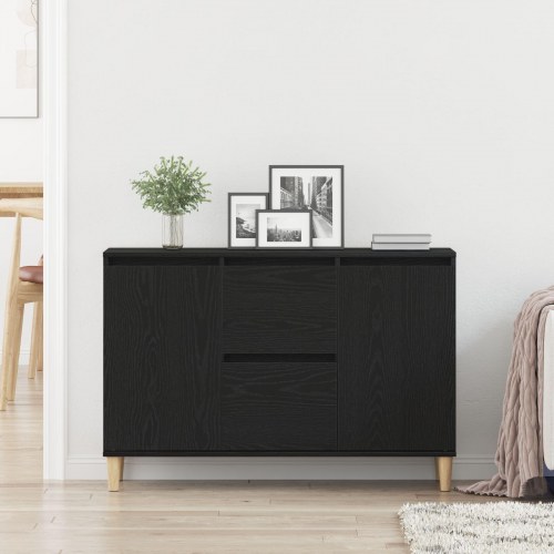 Sideboard Sort Eg 101x35x60 cm Lavet af Træ
