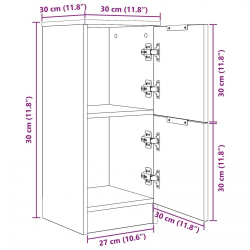Sort Eg Sideboard - 30x30x70 cm