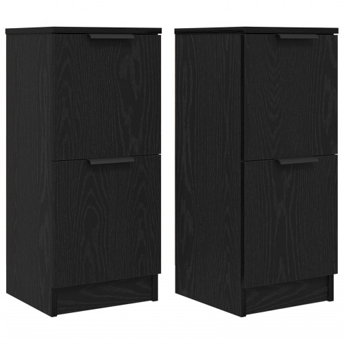 Sideboards 2 stk i Sort Eg, 30x30x70 cm, Lavet af konstrueret træ
