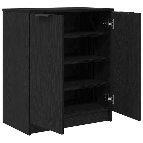 Skoskab Sort Eg 59x35x70 cm Konstrueret Træ