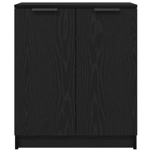 Skoskab Sort Eg 59x35x70 cm Konstrueret Træ