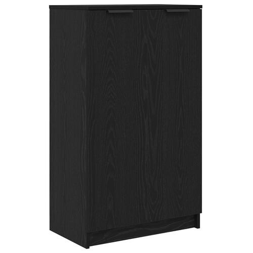 Skoskab Sort Eg 59x35x100 cm Konstrueret Træ
