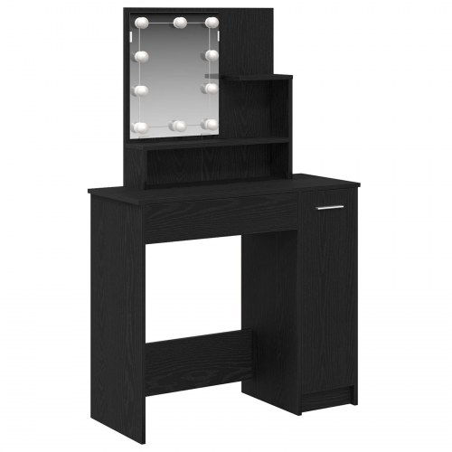 LED Makeupbord i Sort Eg - 86,5 x 35 x 136 cm