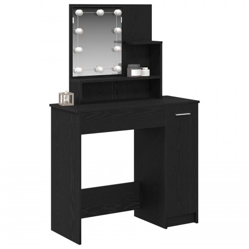 LED Makeupbord i Sort Eg - 86,5 x 35 x 136 cm