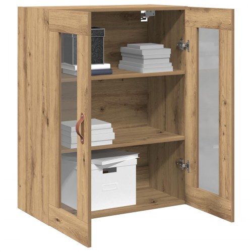 Vægmonteret Skab med Glasdøre Artisan Eg 69,5x34x90 cm