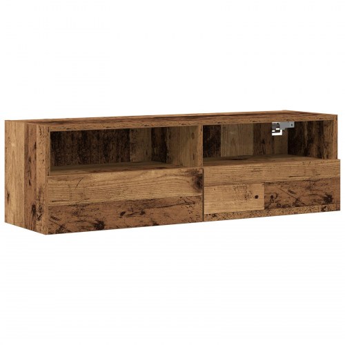 TV Vægskab Gamle Træ 100x30x30 cm Konstrueret Træ
