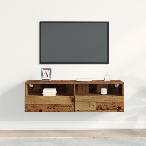 TV Vægskab Gamle Træ 100x30x30 cm Konstrueret Træ