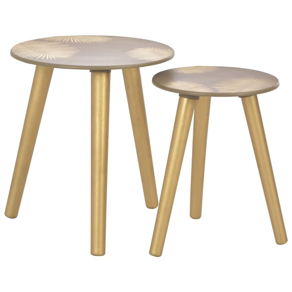 Indskudsborde 2 stk. 40 x 45 cm/30 x 40 cm MDF guldfarvet
