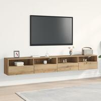TV Vægskabe 2 stk Artisan Eg 100x30x30 cm Konstrueret træ