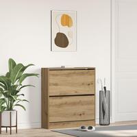 Skoskab med flip-låge Røget eg 80x21x87,5 cm