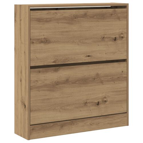 Skoskab med flip-låge Røget eg 80x21x87,5 cm