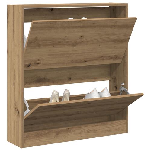Skoskab med flip-låge Røget eg 80x21x87,5 cm
