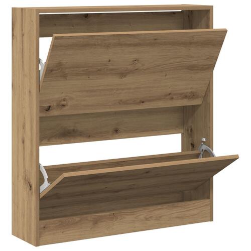 Skoskab med flip-låge Røget eg 80x21x87,5 cm
