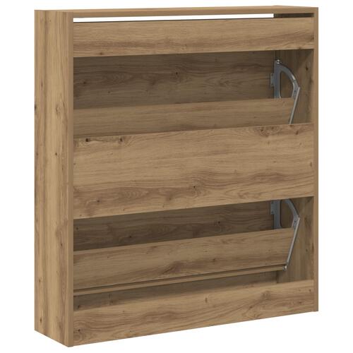 Skoskab med flip-låge Røget eg 80x21x87,5 cm
