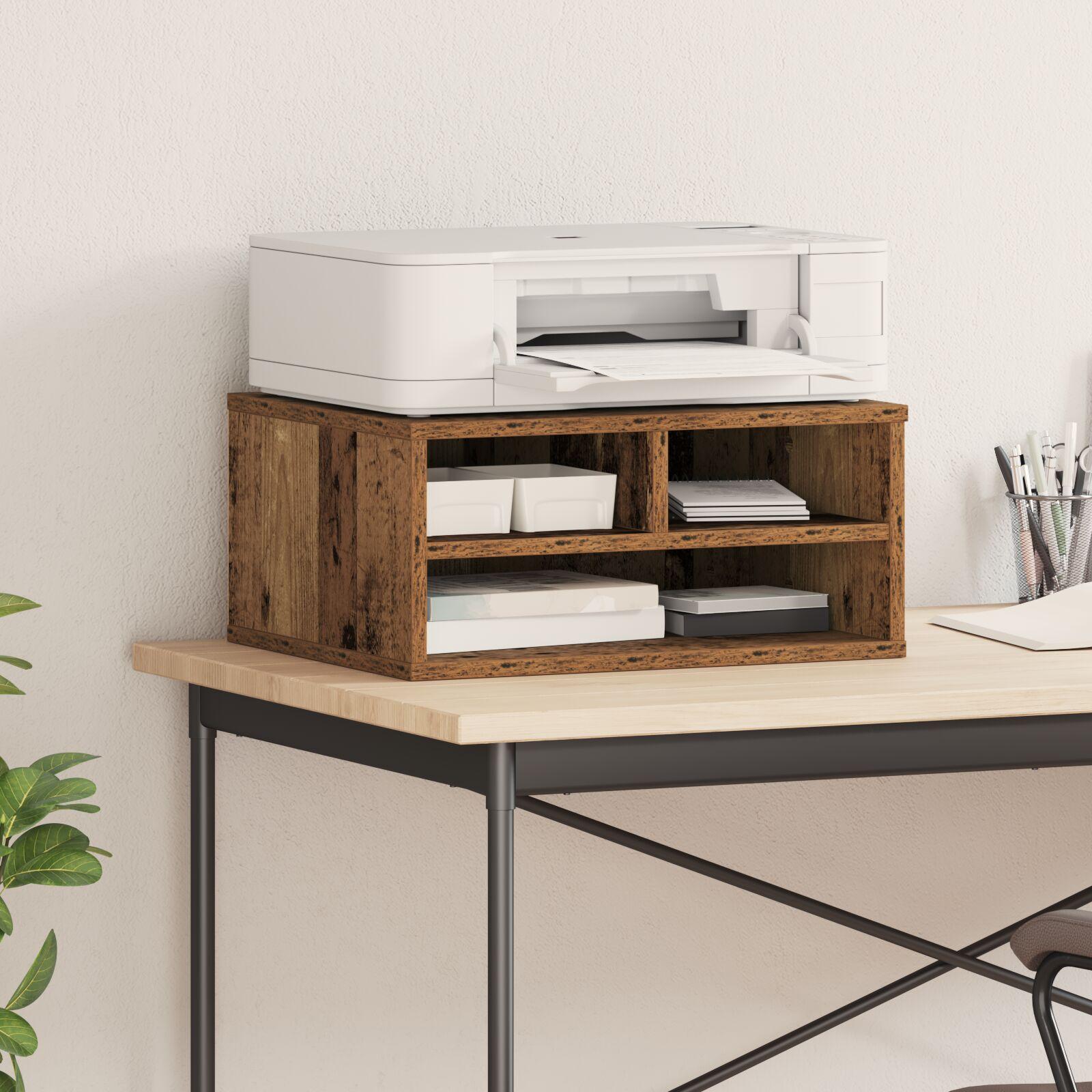 Printerstand Røget Eg 49x40x22.5 cm Konstrueret Træ Gamle træ