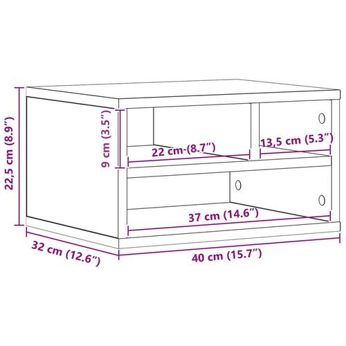 Printerbord i gammelt træ 40x32x22,5 cm konstrueret træ