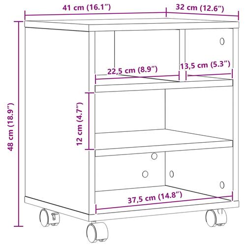 Printerbord med hjul Artisan Eg 41x32x48 cm