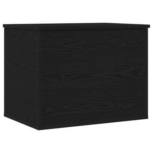 Opbevaringskasse med Låg Sort Eg 60x42x46 cm Fremstillet Træ
