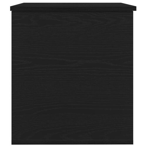 Opbevaringskasse med Låg Sort Eg 60x42x46 cm Fremstillet Træ