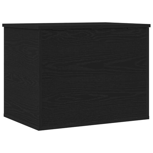 Opbevaringskasse med Låg Sort Eg 60x42x46 cm Fremstillet Træ