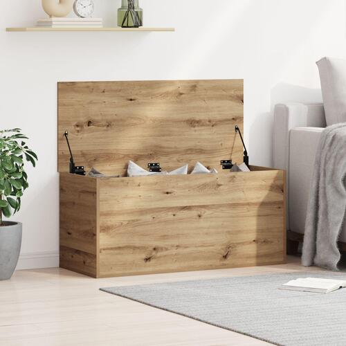 Opbevaringskasse med Låg Artisan Egetræ 100x42x46 cm Ingeniørtræ