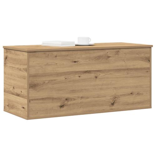 Opbevaringskasse med Låg Artisan Egetræ 100x42x46 cm Ingeniørtræ