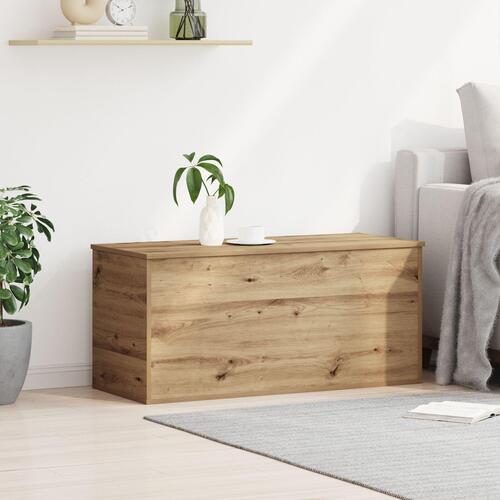 Opbevaringskasse med Låg Artisan Egetræ 100x42x46 cm Ingeniørtræ
