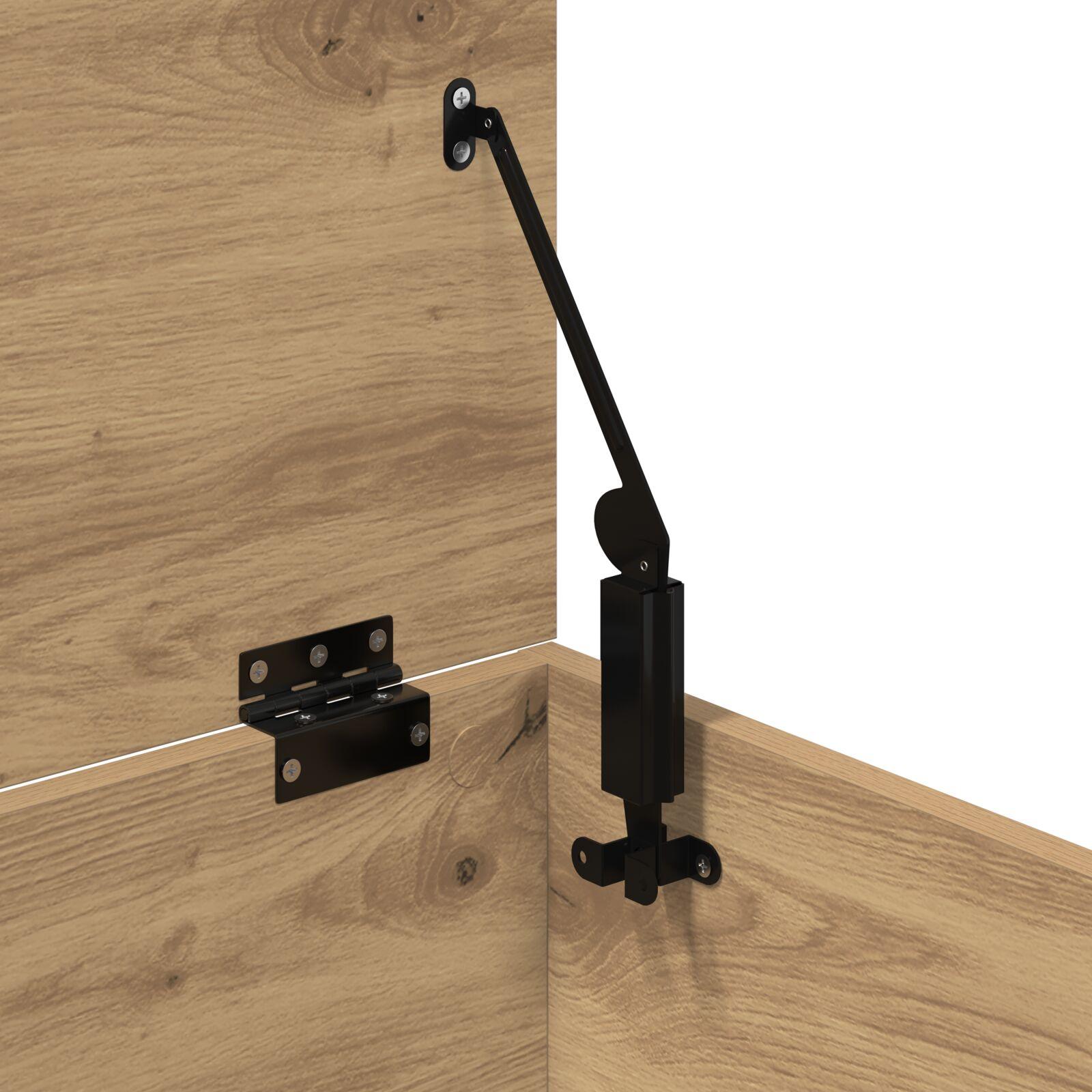 Opbevaringskasse med Låg Artisan Egetræ 100x42x46 cm Ingeniørtræ