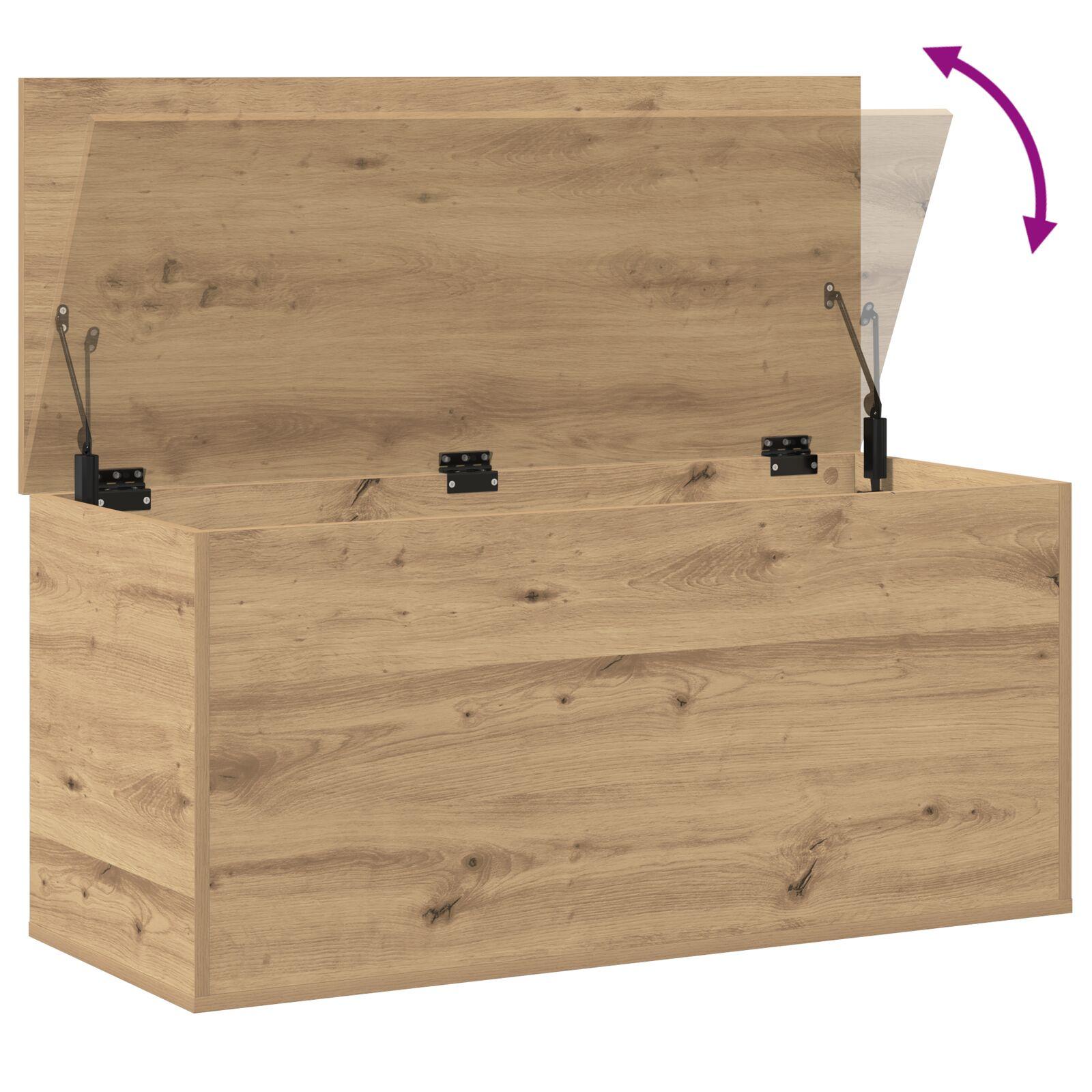 Opbevaringskasse med Låg Artisan Egetræ 100x42x46 cm Ingeniørtræ