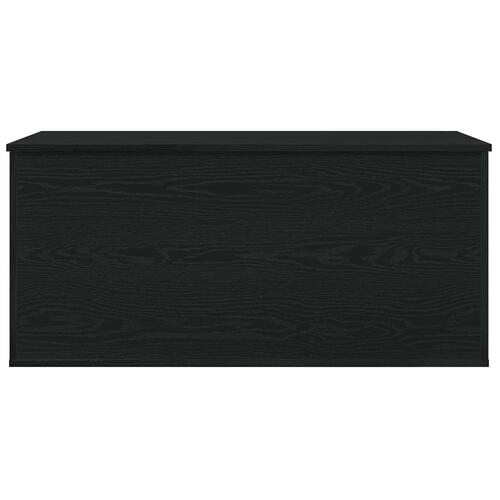 Opbevaringskasse med Låg Sort Eg 100x42x46 cm Konstrueret Træ