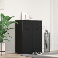 Skoskab i Sort Eg 60x35x84 cm Ingeniørtræ