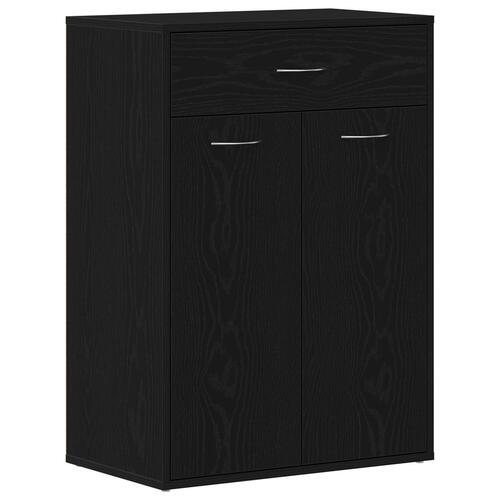Skoskab i Sort Eg 60x35x84 cm Ingeniørtræ