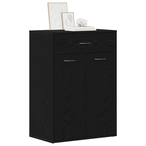 Skoskab i Sort Eg 60x35x84 cm Ingeniørtræ