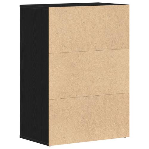 Skoskab i Sort Eg 60x35x84 cm Ingeniørtræ