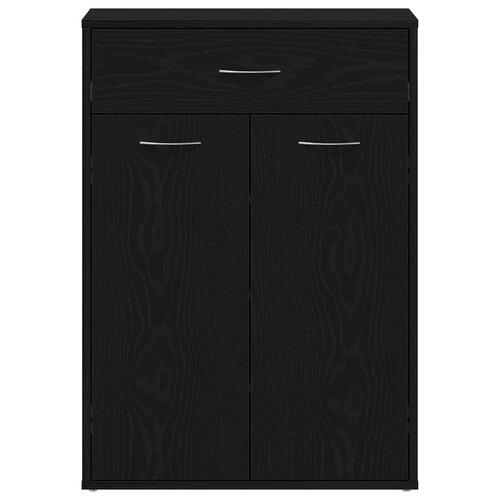 Skoskab i Sort Eg 60x35x84 cm Ingeniørtræ