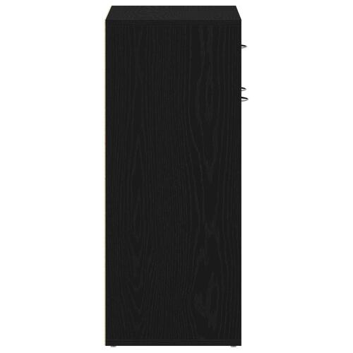 Skoskab i Sort Eg 60x35x84 cm Ingeniørtræ