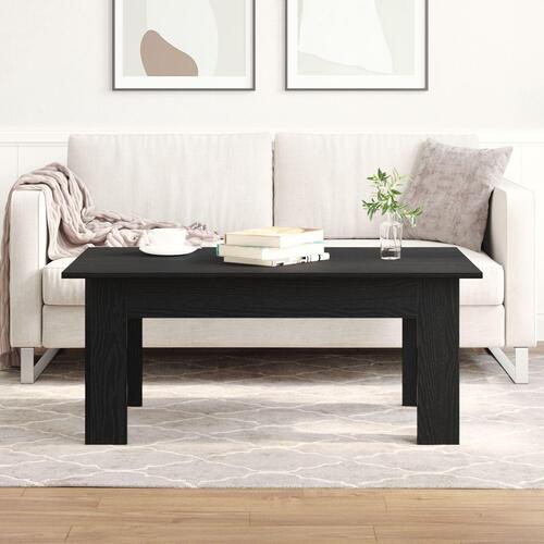 Sofabord i sort egetræ 100x60x42 cm lavet af konstrueret træ