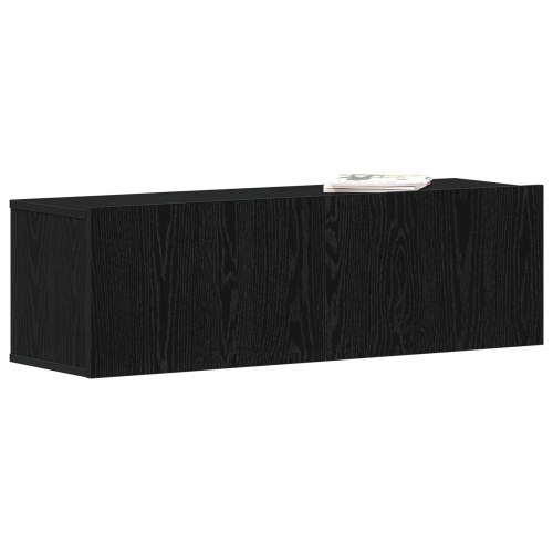 Sort Eg Vægmonteret TV Skab 100x30x30 cm Lavet af Komposittræ