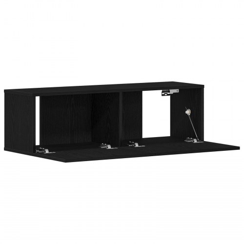 Sort Eg Vægmonteret TV Skab 100x30x30 cm Lavet af Komposittræ