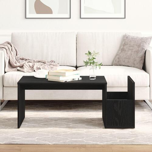 Kaffebord Sort Eg 90x45x35 cm Ingeniørtræ