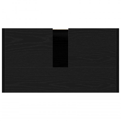 Badeværelsesskab med Spejl Sort Eg 60x33x61 cm Konstrueret Træ