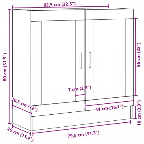 Bogskab i Sort Eg 82,5x30,5x80 cm - Lavet af konstrueret træ