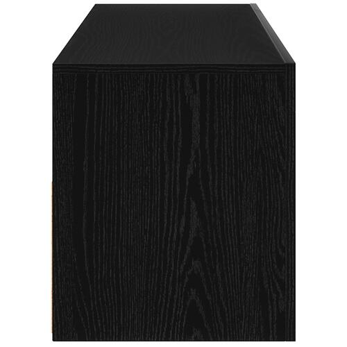 TV Skab med LED Lys - Sort Eg - 60x35x40 cm - Konstrueret Træ