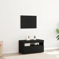 TV-skab med LED lys i sort eg 75x35x40 cm i konstrueret træ