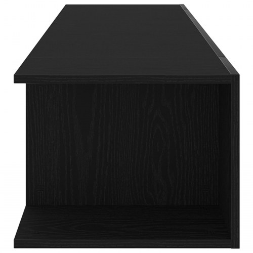 TV Skab med LED Lys i Sort Egetræ - 135x39x30 cm i Konstrueret Træ