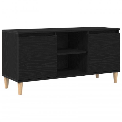TV Skab med Træben Sort Eg 102x35x50 cm