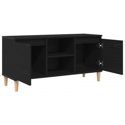 TV Skab med Træben Sort Eg 102x35x50 cm