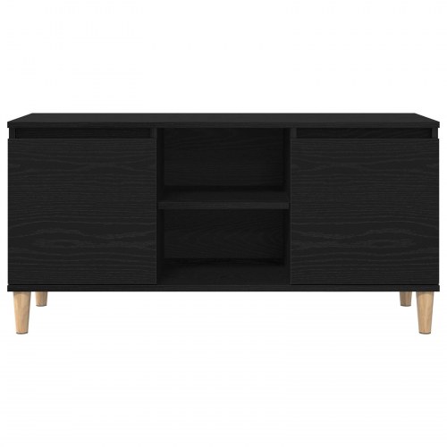 TV Skab med Træben Sort Eg 102x35x50 cm