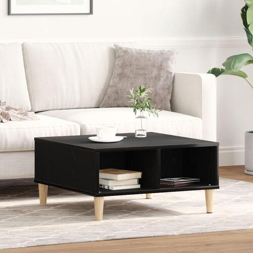Kaffebord Sort Eg 60x60x30 cm Ingeniørtræ