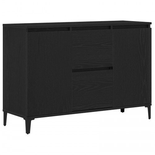 Sideboard Sort Egetræ 104x35x70 cm Tekniktræ